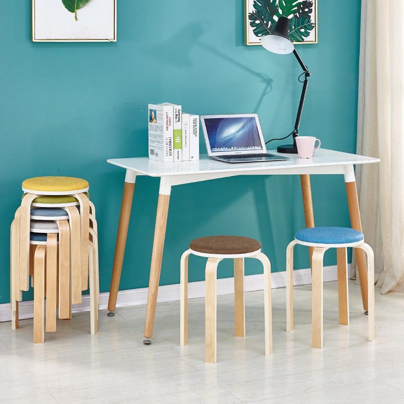 椅子 チェア スタッキング 木目 腰掛け いす イス 丸椅子 玄関 キッチン おしゃれ 椅子 丸 木 丈夫 木製 スツール 丸イス木製スツール | ブランド登録なし | 01