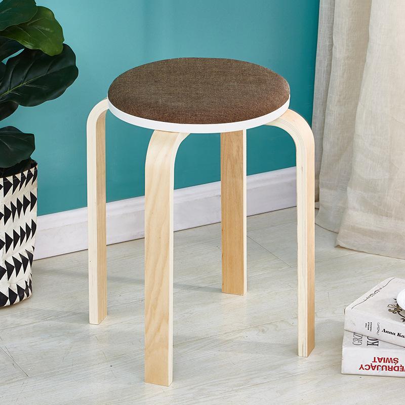 椅子 チェア スタッキング 木目 腰掛け いす イス 丸椅子 玄関 キッチン おしゃれ 椅子 丸 木 丈夫 木製 スツール 丸イス木製スツール | ブランド登録なし | 03