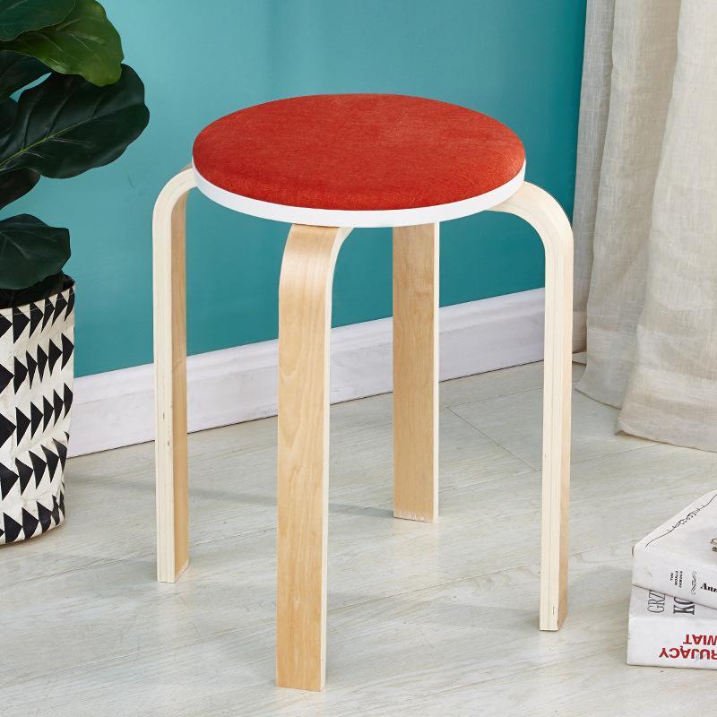 椅子 チェア スタッキング 木目 腰掛け いす イス 丸椅子 玄関 キッチン おしゃれ 椅子 丸 木 丈夫 木製 スツール 丸イス木製スツール | ブランド登録なし | 07