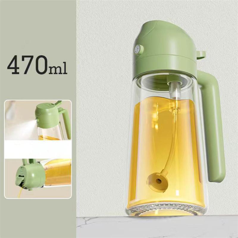 オイルスプレー オイルポット 両用 オイルボトル 油こし器 オイルスプレーボトル 酢 醤油入れ 2in1 ガラス 霧吹き 注ぐ 加圧式 食卓用 料理用 | ブランド登録なし | 01