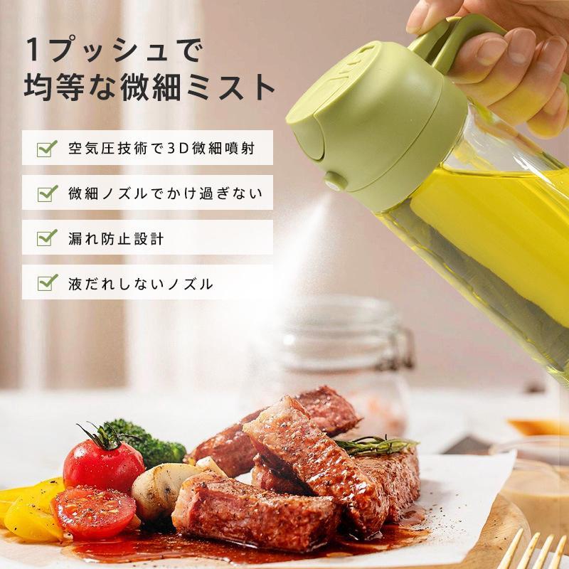 オイルスプレー オイルポット 両用 オイルボトル 油こし器 オイルスプレーボトル 酢 醤油入れ 2in1 ガラス 霧吹き 注ぐ 加圧式 食卓用 料理用 | ブランド登録なし | 08