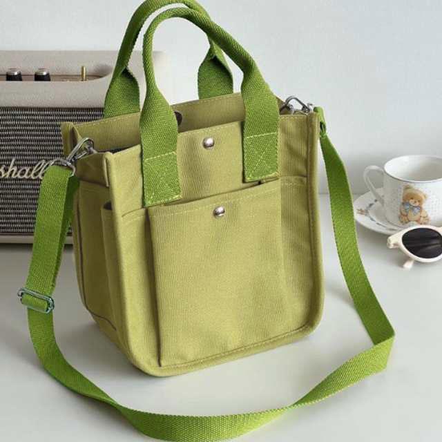 丈夫 キャンバス ハンドバッグ 帆布 2way ミニトートバッグ 小さめ マザーズバッグ トートバッグ 大きめ マチ広 自立 頑丈 斜めかけ シンプル | ブランド登録なし | 02