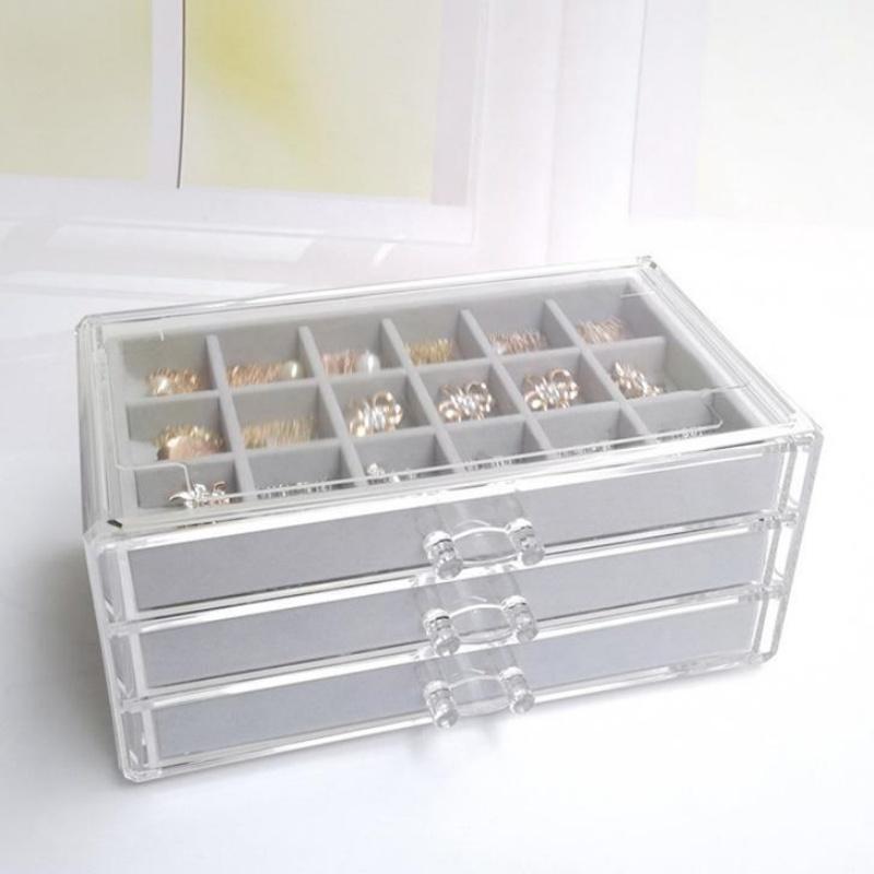 アクセサリーケース 3段 大容量 ジュエリーボックス 引き出し式 アクセサリーボックス おしゃれ 指輪 ピアス イヤリング ネックレス 小物入れ クリア 収納 | ブランド登録なし | 11