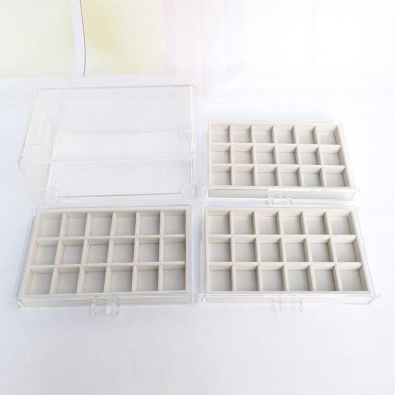 アクセサリーケース 3段 大容量 ジュエリーボックス 引き出し式 アクセサリーボックス おしゃれ 指輪 ピアス イヤリング ネックレス 小物入れ クリア 収納 | ブランド登録なし | 03