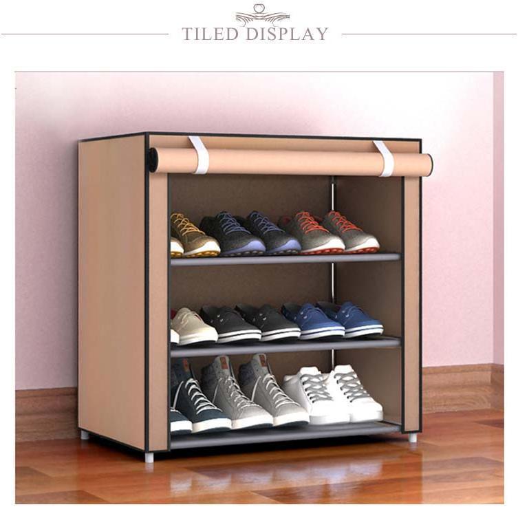 下駄箱 スリム シューズ ラック コンパクト コンパクトシューズラック 防塵 カバー付き 大容量 省スペース 玄関収納 シューズ棚 狭い玄関 無地 ブ |  | 17