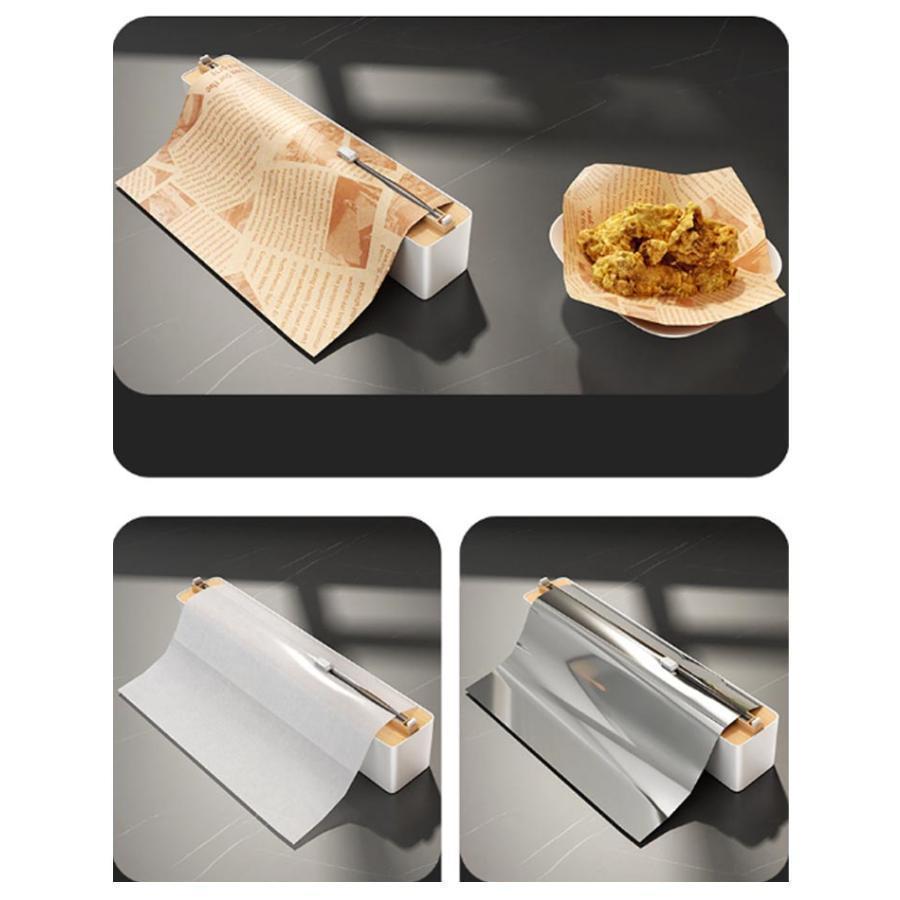 ラップカッター ラップホルダー ラップカット ラップケース クッキングシート キッチン 冷蔵庫 双方向切断 アルミホイルケース マグネット キッチン箔 | ブランド登録なし | 14