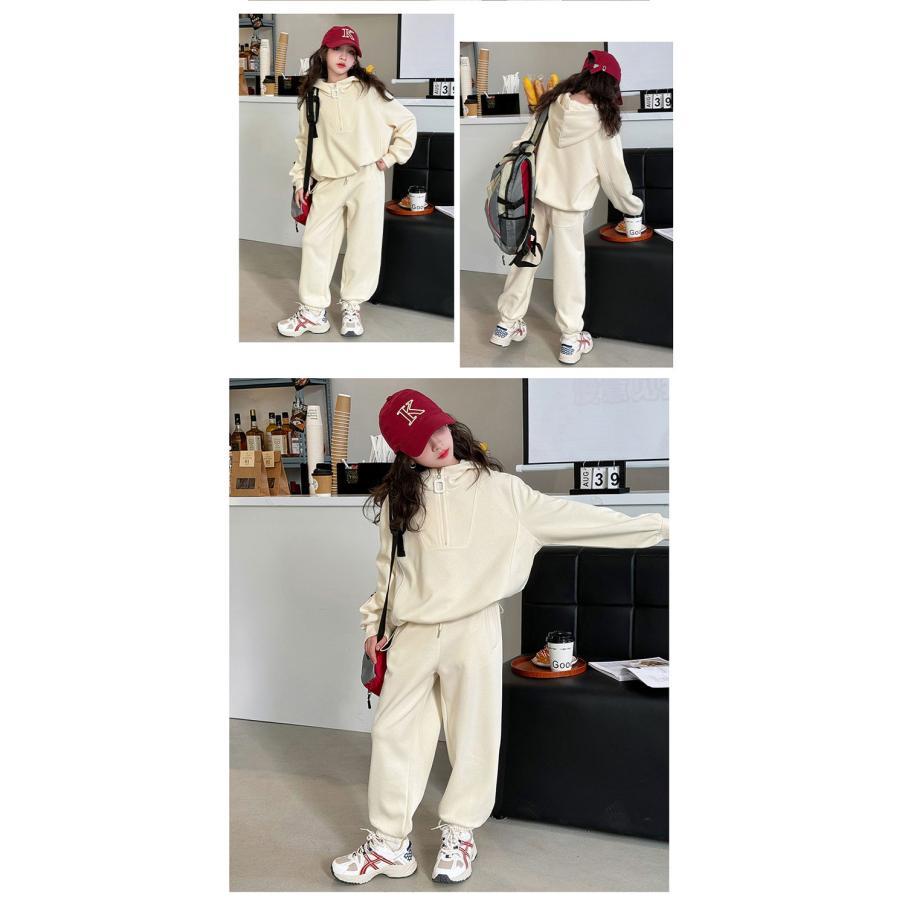 子供服 上下 セットアップ 女の子 スポーツウェア ガールズ パーカー ロングパンツ ルームウェア ジャージ 女児 長袖 普段着 春秋冬 ジュニア服 ジュアル |  | 10