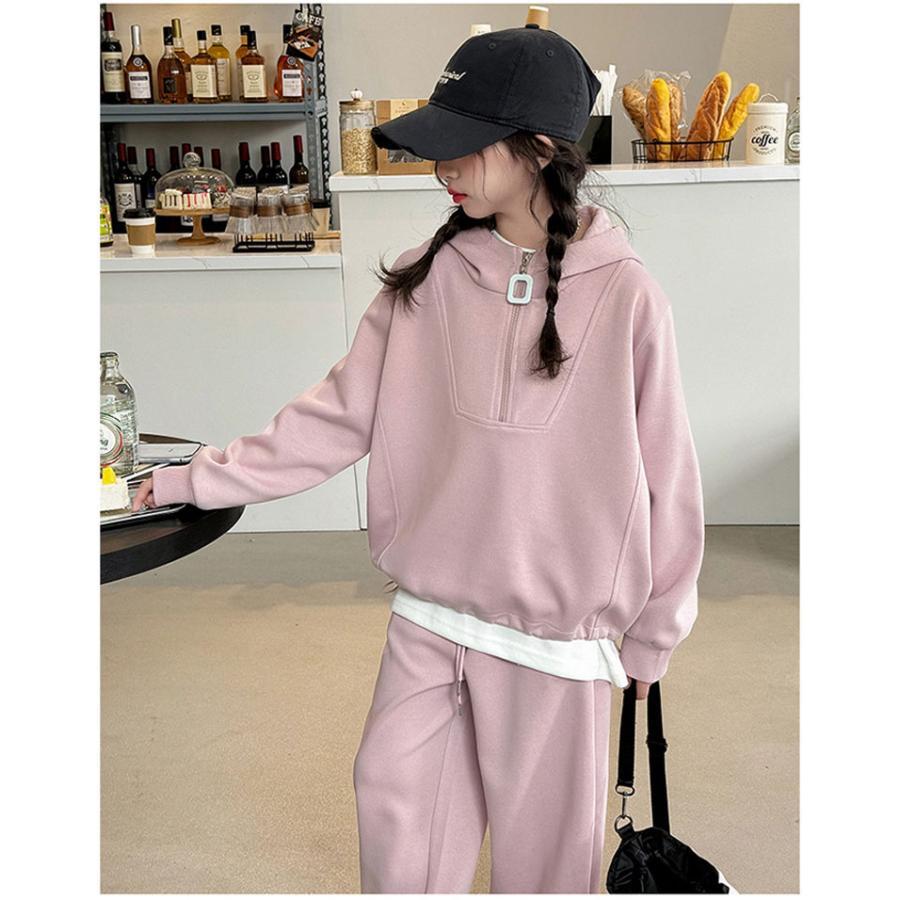 子供服 上下 セットアップ 女の子 スポーツウェア ガールズ パーカー ロングパンツ ルームウェア ジャージ 女児 長袖 普段着 春秋冬 ジュニア服 ジュアル |  | 07