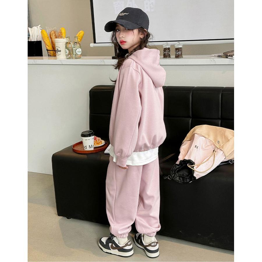 子供服 上下 セットアップ 女の子 スポーツウェア ガールズ パーカー ロングパンツ ルームウェア ジャージ 女児 長袖 普段着 春秋冬 ジュニア服 ジュアル |  | 08