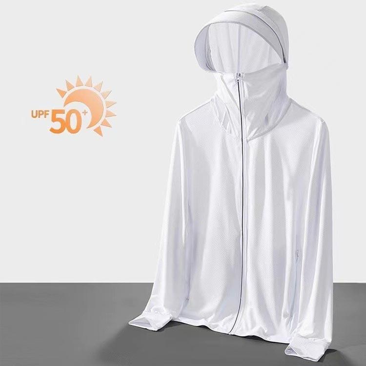 ラッシュガード メンズ パーカー UVカット 長袖 薄手 ジップアップ 接触冷感 軽量 涼感素材 速乾 吸汗 通気性 日焼け対策 ライトアウター トッ | ブランド登録なし | 01