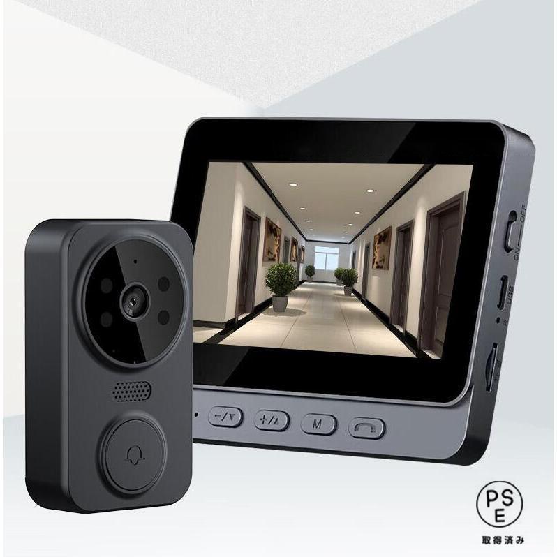 爆買 即納 インターホン 32Gカード付き テレビドアホン 録画機能 チャイム 工事不要 WIFI不要 USB充電 防犯 双方向通話 広角レンズ 防水 暗視モード |  | 02
