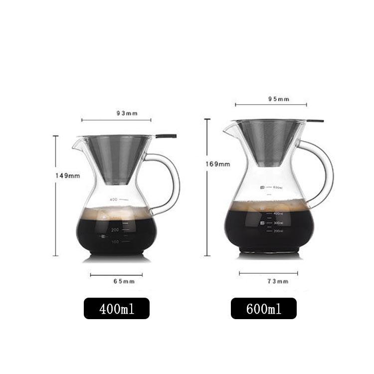 コーヒーカラフェセット 600ml 400ml ステンレス フィルター 耐熱