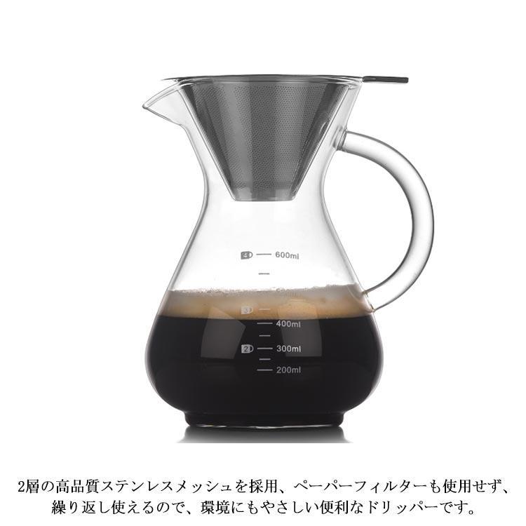 コーヒーカラフェセット 600ml 400ml ステンレス フィルター 耐熱
