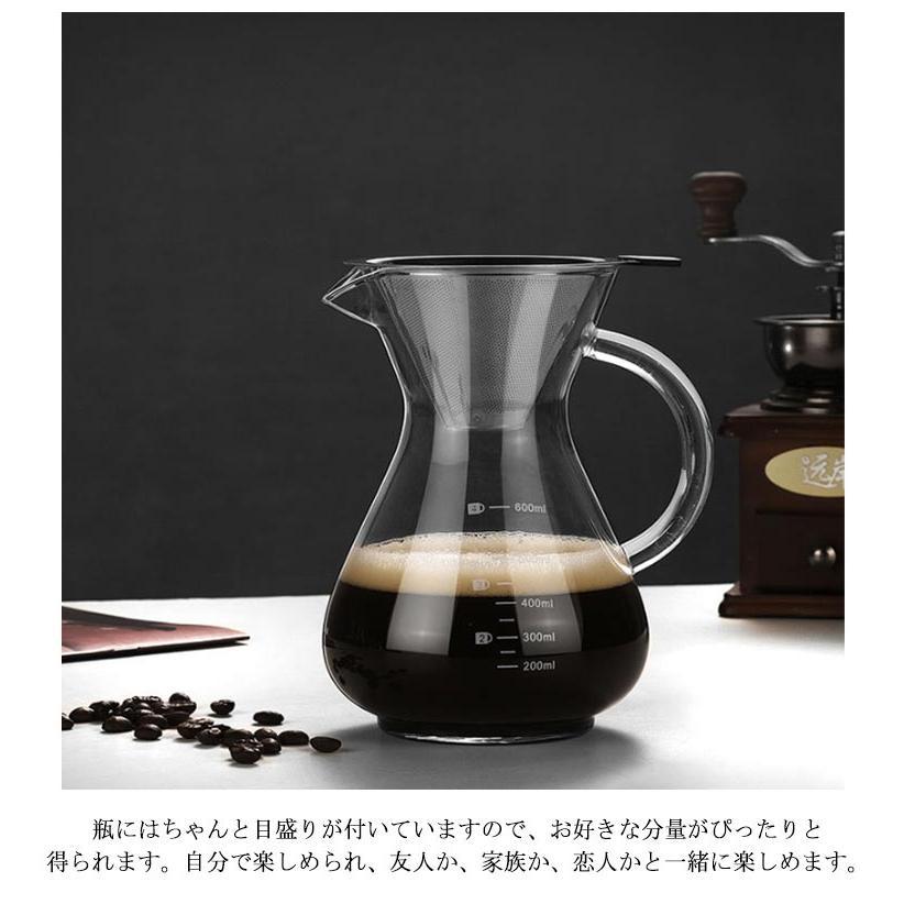 コーヒーカラフェセット 600ml 400ml ステンレス フィルター 耐熱