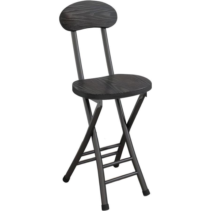 折りたたみ椅子 カウンターチェア 木製 スチール ハイチェア 足置き付き バーチェア ハイスツール ダイニングチェア パイプ椅子 チェア 椅子 朝食 喫茶店 軽量 | ブランド登録なし | 12