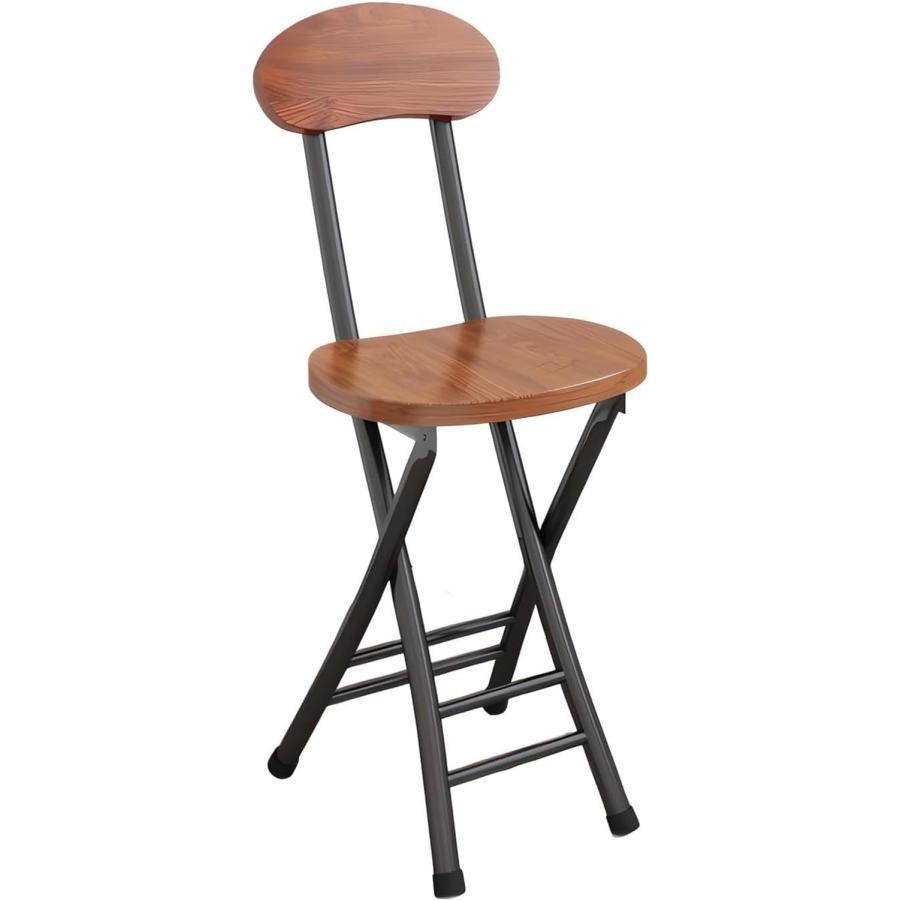 折りたたみ椅子 カウンターチェア 木製 スチール ハイチェア 足置き付き バーチェア ハイスツール ダイニングチェア パイプ椅子 チェア 椅子 朝食 喫茶店 軽量 | ブランド登録なし | 09