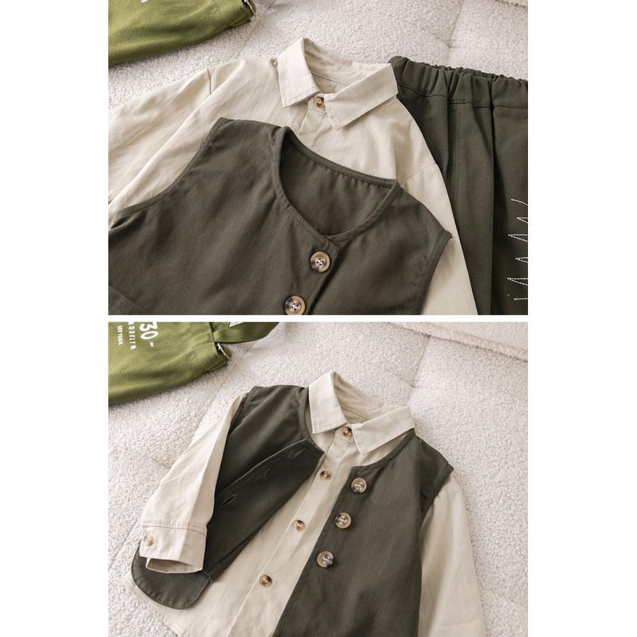 子供服 セットアップ 男の子 3点セット キッズ カジュアルスーツ 子供スーツ フォーマル ベビー 上下セット ベスト シャツ ズボン 男児 発表会 初節句 卒業式 |  | 06