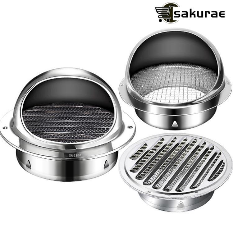 換気口カバー 通気口 丸型 フード付ガラリ 防虫網付 ステンレス製 吸気口 ダクト用 丸型 屋内 換気部品 自然換気用 ダクトホース接続 換気ホース接 |  | 04