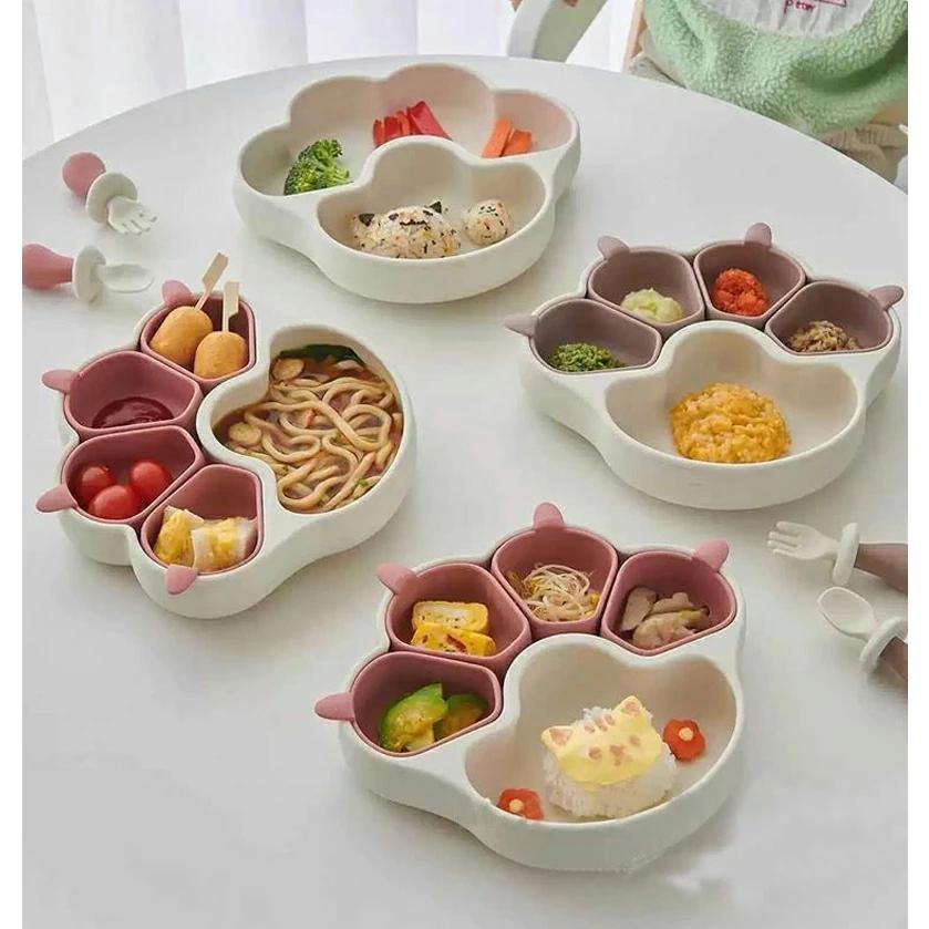 ベビー食器 離乳食プレート 吸盤ボウル 猫の爪 離乳食 食器 食品級シリコン 吸盤つき ひっくり返らない 滑り止め 子供 離乳食 仕切り 小皿 皿 出産お祝い ギフト |  | 06