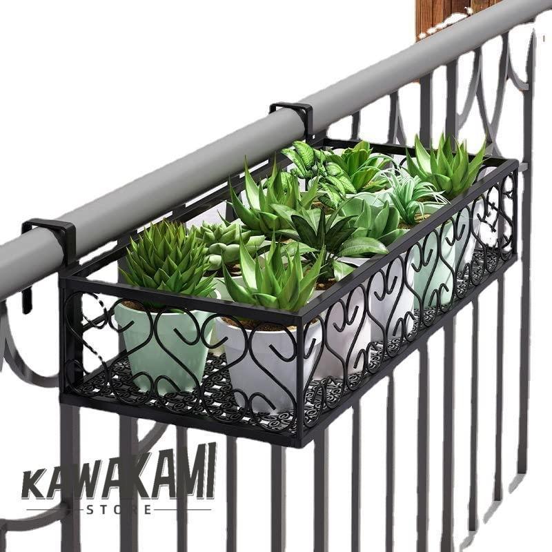 ベランダ プランター 花台 プラントホルダー おしゃれ 吊り下げ 植木鉢 引っ掛け プランター棚 植木鉢スタン フック付きの鉄製 ド フック幅可調整 レールプラン | ブランド登録なし | 02