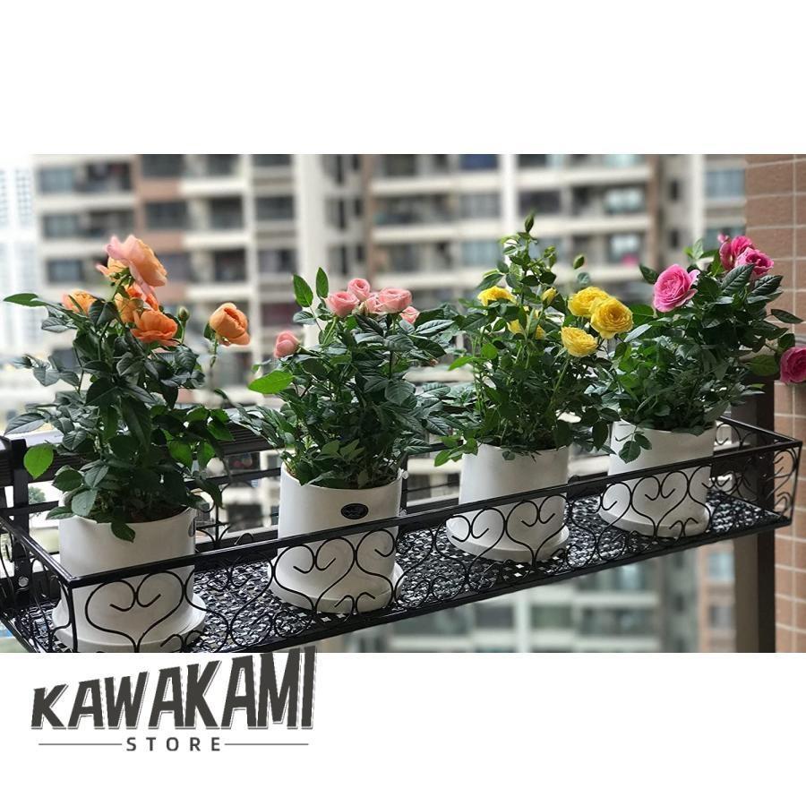 ベランダ プランター 花台 プラントホルダー おしゃれ 吊り下げ 植木鉢 引っ掛け プランター棚 植木鉢スタン フック付きの鉄製 ド フック幅可調整 レールプラン | ブランド登録なし | 08