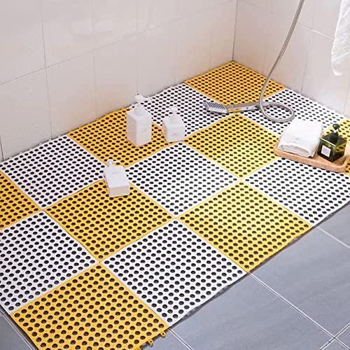 お風呂マット 滑り止め 大判 浴室マット すべりどめ 床 シート 風呂用すのこ 洗い場マット DIYマット 抗菌速乾 無臭 転倒防止 介護用 柔軟快適 (12枚 ホウイト | ブランド登録なし | 12