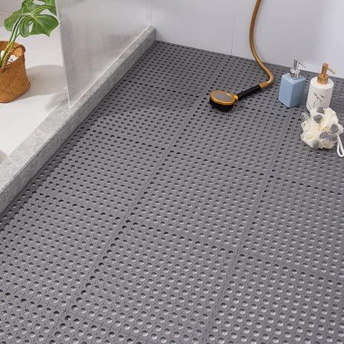 お風呂マット 滑り止め 大判 浴室マット すべりどめ 床 シート 風呂用すのこ 洗い場マット DIYマット 抗菌速乾 無臭 転倒防止 介護用 柔軟快適 (12枚 ホウイト | ブランド登録なし | 01