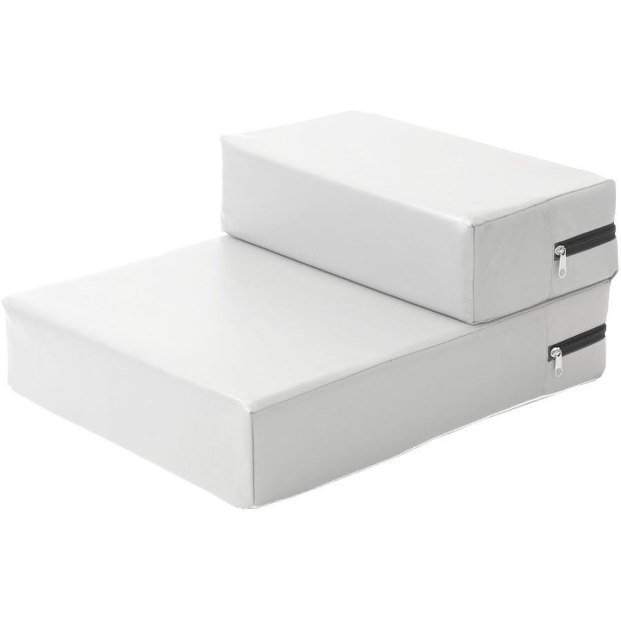 ドッグステップ 犬 2段 ソファー 階段 ドッグスロープ レザー 段差 増やせる ベッド ステップ ペット用ステップ 収納 犬用階段 踏み台 介護 | ブランド登録なし | 02