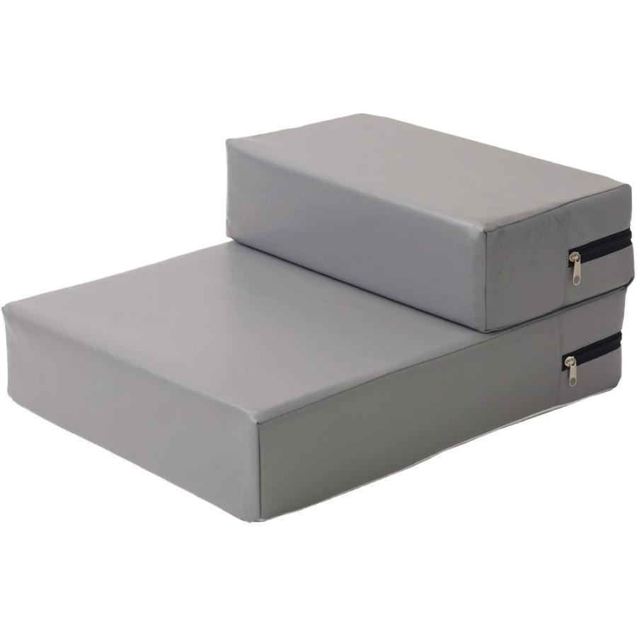 ドッグステップ 犬 2段 ソファー 階段 ドッグスロープ レザー 段差 増やせる ベッド ステップ ペット用ステップ 収納 犬用階段 踏み台 介護 | ブランド登録なし | 04