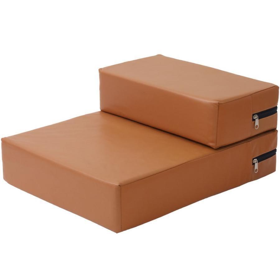 ドッグステップ 犬 2段 ソファー 階段 ドッグスロープ レザー 段差 増やせる ベッド ステップ ペット用ステップ 収納 犬用階段 踏み台 介護 | ブランド登録なし | 07