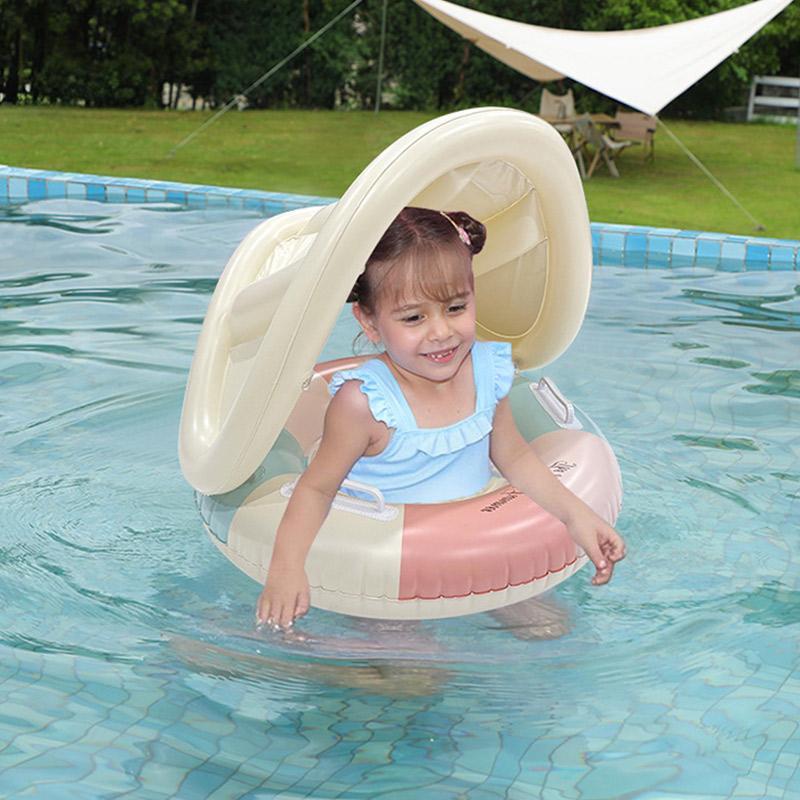 浮き輪 子供用 日よけ 赤ちゃん 浮輪 取っ手 おしゃれ 安い プール用品 海水浴 かわいい 夏 猛暑対策 浮具プール 水遊び 海水浴 ベビー用品 | ブランド登録なし | 10
