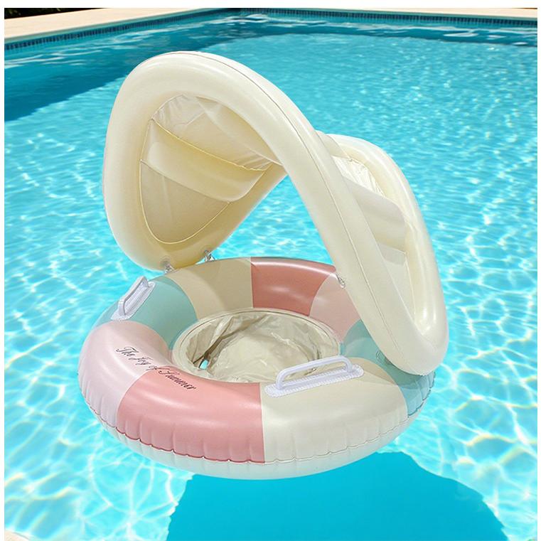 浮き輪 子供用 日よけ 赤ちゃん 浮輪 取っ手 おしゃれ 安い プール用品 海水浴 かわいい 夏 猛暑対策 浮具プール 水遊び 海水浴 ベビー用品 | ブランド登録なし | 01