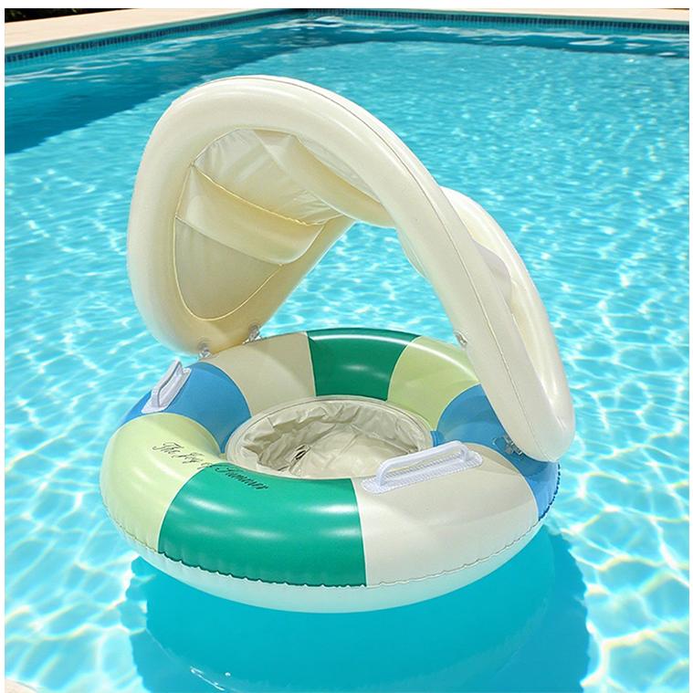 浮き輪 子供用 日よけ 赤ちゃん 浮輪 取っ手 おしゃれ 安い プール用品 海水浴 かわいい 夏 猛暑対策 浮具プール 水遊び 海水浴 ベビー用品 | ブランド登録なし | 02