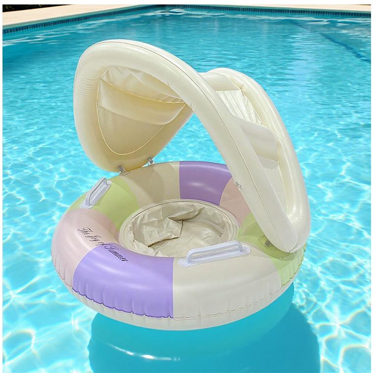 浮き輪 子供用 日よけ 赤ちゃん 浮輪 取っ手 おしゃれ 安い プール用品 海水浴 かわいい 夏 猛暑対策 浮具プール 水遊び 海水浴 ベビー用品 | ブランド登録なし | 03