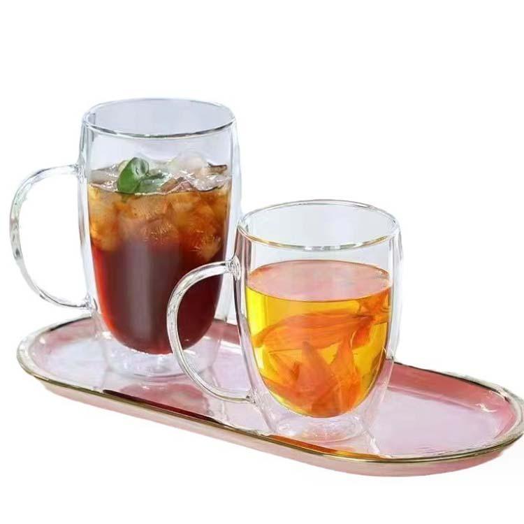 2個セット ダブルウォールグラス 取っ手付き 150ml/250ml/350ml/450ml