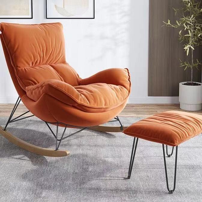 大きいロッキングチェア2点セット 北欧 リクライニングチェア 寝室