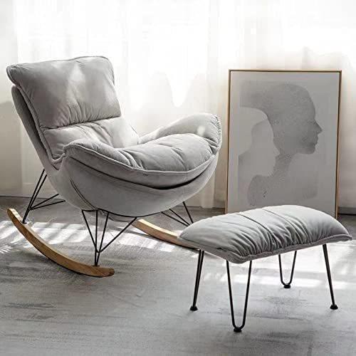 大きいロッキングチェア2点セット 北欧 リクライニングチェア 寝室