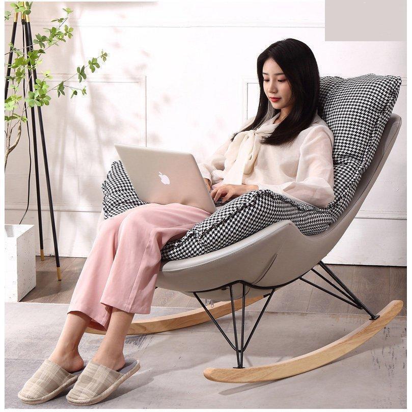 大きいロッキングチェア2点セット 北欧 リクライニングチェア 寝室