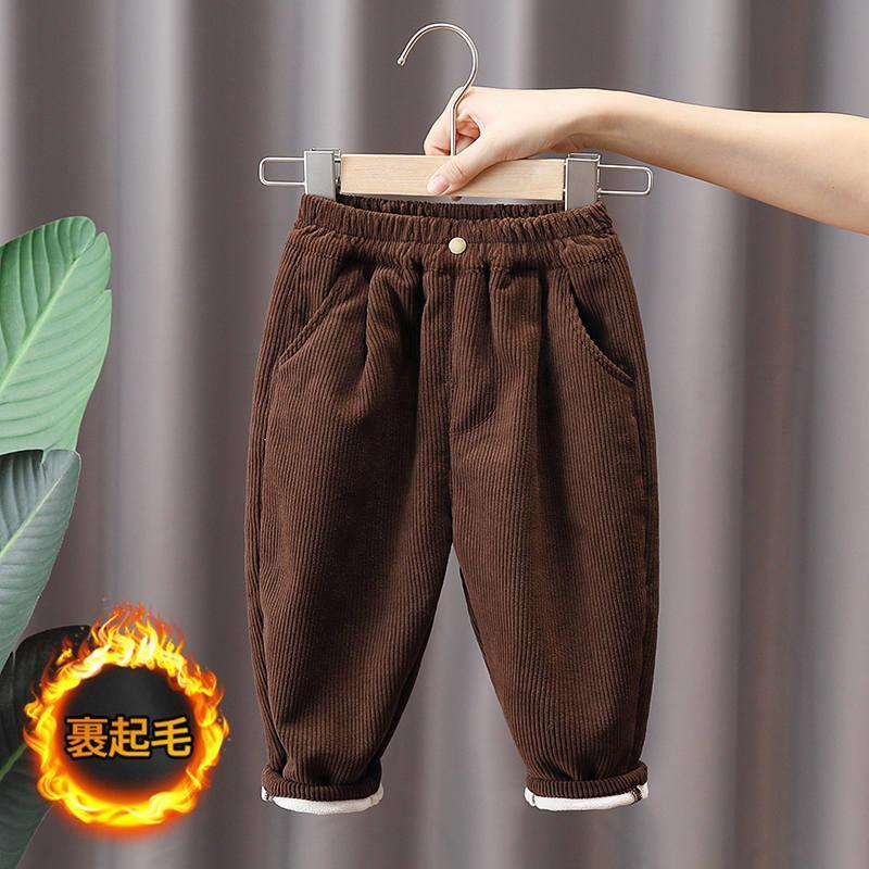裏起毛パンツ 子供 子供服 男の子 女の子 コーデュロイ ロング丈 アウター 防寒 暖かい 厚手 カジュアル 可愛い 通園 通学 無地 ウエストゴム |  | 02