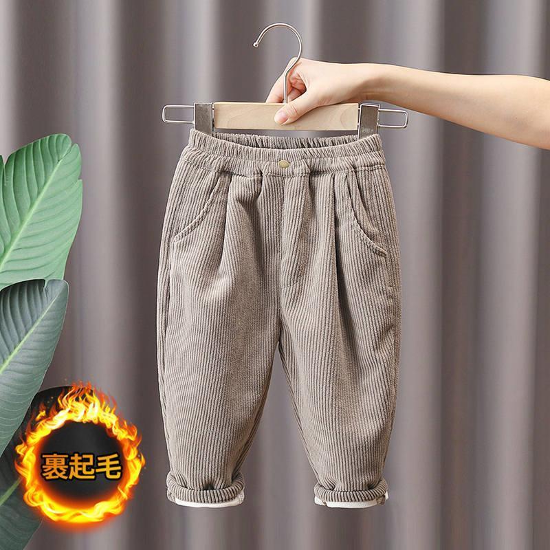 裏起毛パンツ 子供 子供服 男の子 女の子 コーデュロイ ロング丈 アウター 防寒 暖かい 厚手 カジュアル 可愛い 通園 通学 無地 ウエストゴム |  | 03