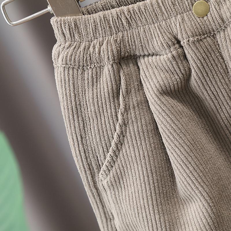 裏起毛パンツ 子供 子供服 男の子 女の子 コーデュロイ ロング丈 アウター 防寒 暖かい 厚手 カジュアル 可愛い 通園 通学 無地 ウエストゴム |  | 09