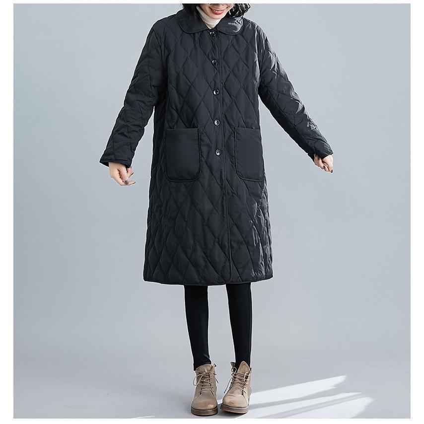 ダウンコート レディース ミドル丈 キルティングコート 中綿コート 折り襟 ロングコート 菱形柄 薄手 通勤 ゆったり アウトドア 防寒 暖かい ブルゾン 上品 | ブランド登録なし | 08