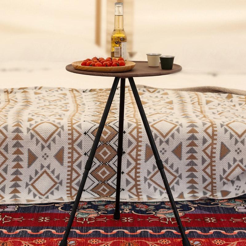 キャンプ テーブル 丸 三脚 テーブル サイドテーブル 軽量 おしゃれ 折りたたみ 高さ無段階調整 スリム ローテーブル アウトドア コンパクト キャンプ用テーブル | ブランド登録なし | 04