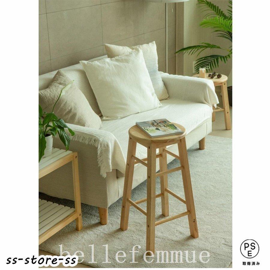 木製スツールウッドスツール丸型円形イスラウンドバーカウンターチェア家具おしゃれ安い椅子ラバーウッドゴムの木 | ブランド登録なし | 05