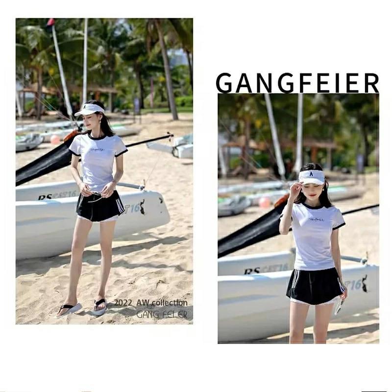 水着 レディース 体型カバー 2点セット おしゃれ 大学生 中学生 高校生 夏 ママ水着 スクール水着 セパレート 胸パッド付き ビーチ フィットネス 女性 160 S-XL | ブランド登録なし | 03