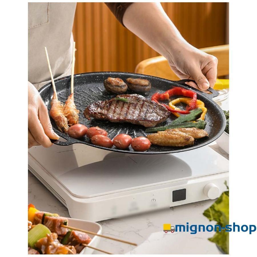 パン プレート パン IH対応 焼肉プレート フライパン 鍋 直火 BBQ ィング 取っ手 アウトドア 麦飯石 ステーキ ハンバーグ 焼肉 | ブランド登録なし | 10