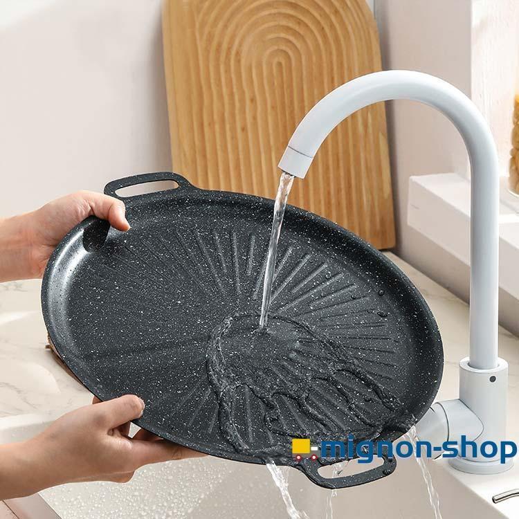 パン プレート パン IH対応 焼肉プレート フライパン 鍋 直火 BBQ ィング 取っ手 アウトドア 麦飯石 ステーキ ハンバーグ 焼肉 | ブランド登録なし | 02