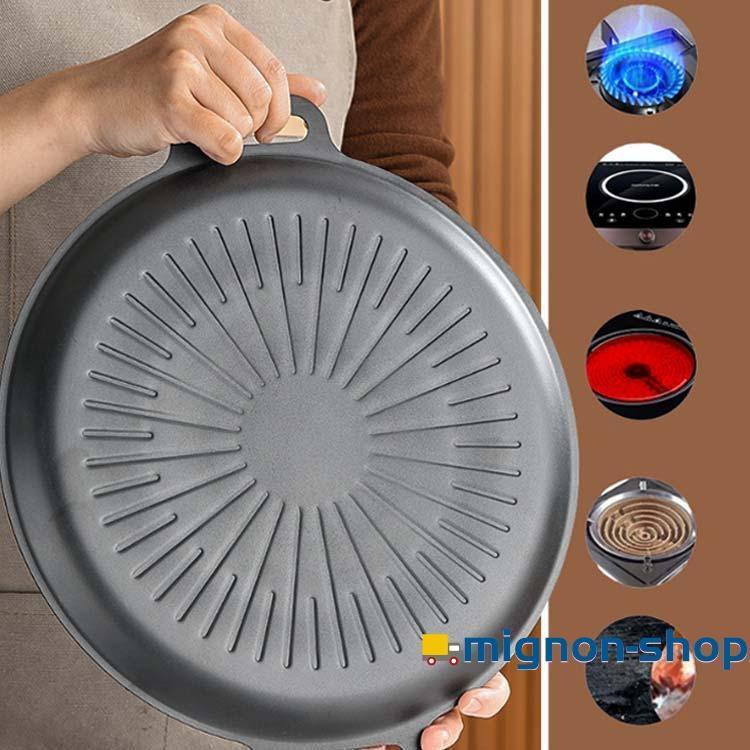 パン プレート パン IH対応 焼肉プレート フライパン 鍋 直火 BBQ ィング 取っ手 アウトドア 麦飯石 ステーキ ハンバーグ 焼肉 | ブランド登録なし | 04