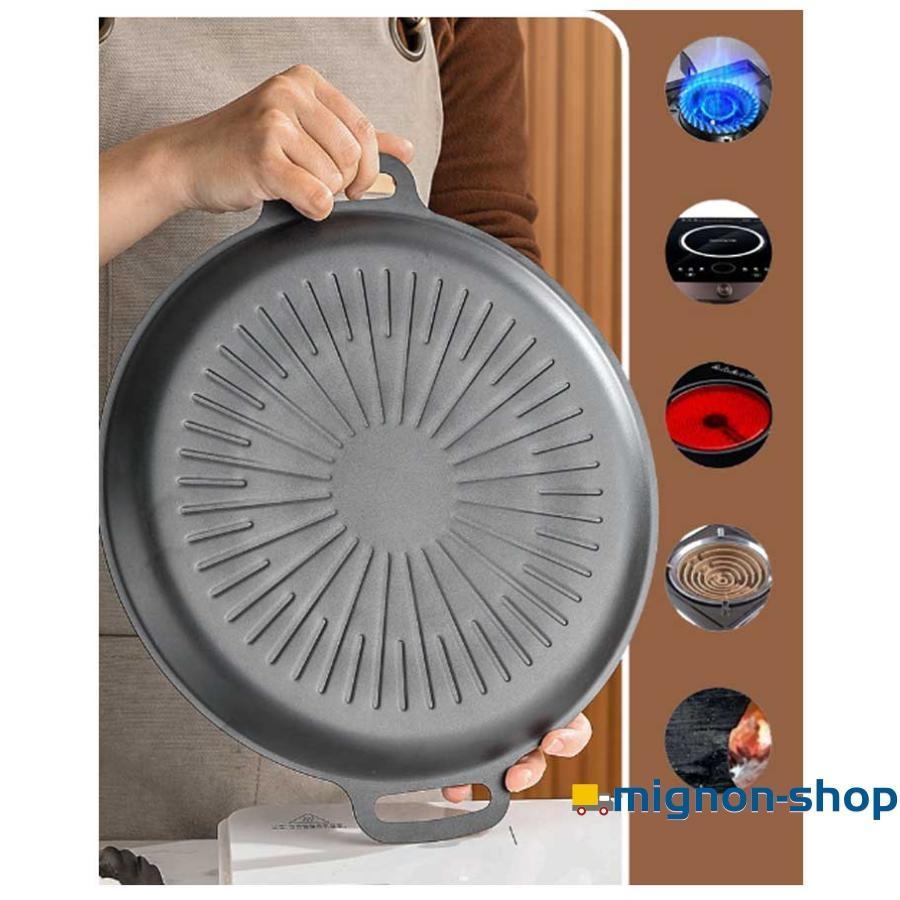 パン プレート パン IH対応 焼肉プレート フライパン 鍋 直火 BBQ ィング 取っ手 アウトドア 麦飯石 ステーキ ハンバーグ 焼肉 | ブランド登録なし | 08