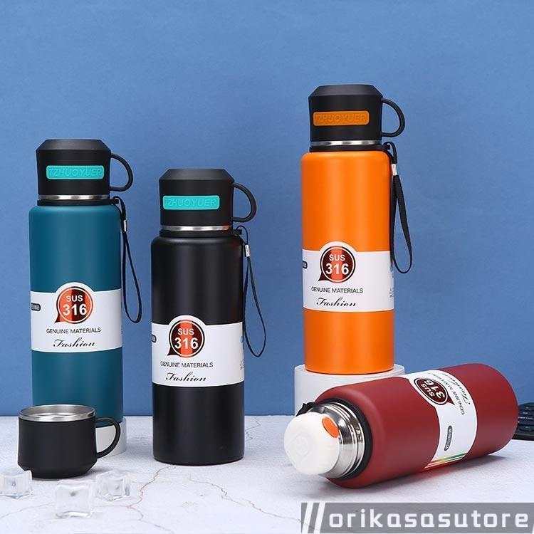 大容量 直飲み 1000ml 水筒 1.5リットル 1200ml 1500ml カップ付き 800ml 600ml 保冷 保温 洗いやすい 持ち運び |  | 01